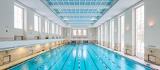 Panoramafoto 50-Meter Becken Schwimmhalle Finckensteinallee