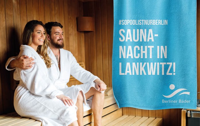 Werbebild Sauna-Nacht in Lankwitz mit Sauna-Pärchen